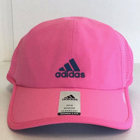 New Adidas Aeroready Reflective UPF 50 Women Lightweight Adjustable Hat Cap Pink - Picture 1 of 6